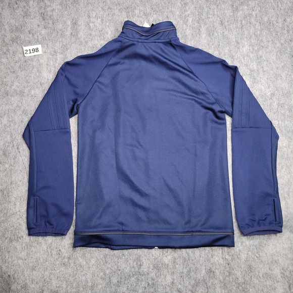 Adidas Track Jacket Kids Size XS Thumb Holes Full Zip Pocket Blue BR2707 - Picture 2 of 13